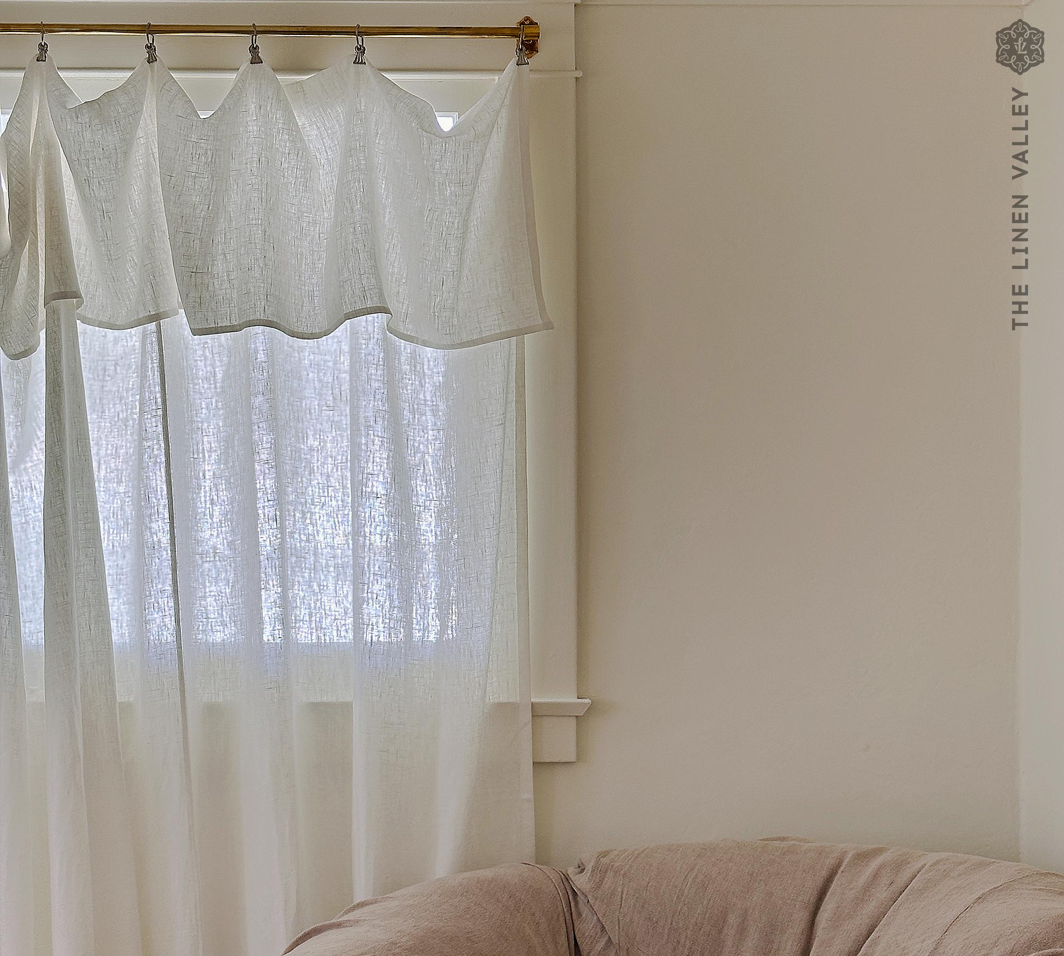 Drop Cloth Antique White Linen Curtain (1 Pcs)- White Linen Window ...