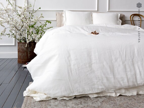 Special Offer Euro King Ikea Duvet Cover Linen Off White Etsy