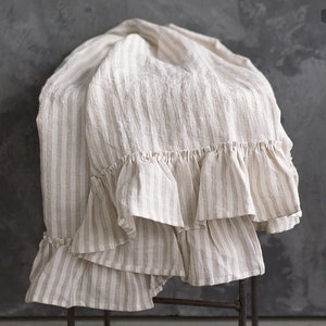 Ruffled  linen tea towel- hand towel-various colours- Linen ruffled small towel- Linen tea towel