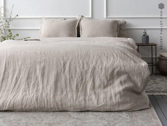 Set Of Linen Comforter Cover And Pillows Linen Bedding Etsy
