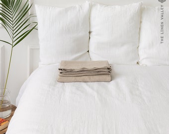 Natural linen flat sheet - not dyed softened linen sheet various sizes - Natural linen double/queen/king size bed sheet