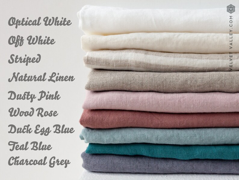 Set of 2 linen duck egg blue hand towel with ruffles tea Etsy