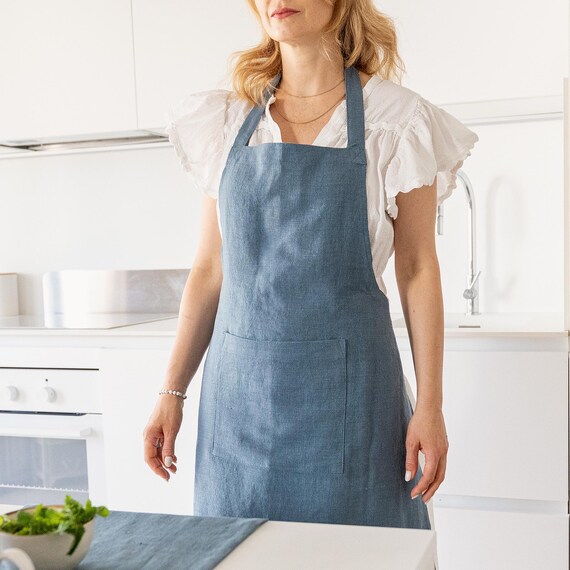 Ocean Blue Linen Apron - Washed Linen Apron for Cooking, Gardening - Full Apron for Women and Men With Front Pocket - Etsy Ocean Blue Linen Apron - Washed Linen Apron for Cooking, Gardening - Full Apron for Women and Men With Front Pocket - Etsy
