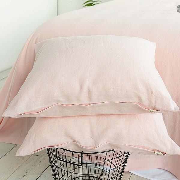 Pink Linen Pillow Etsy