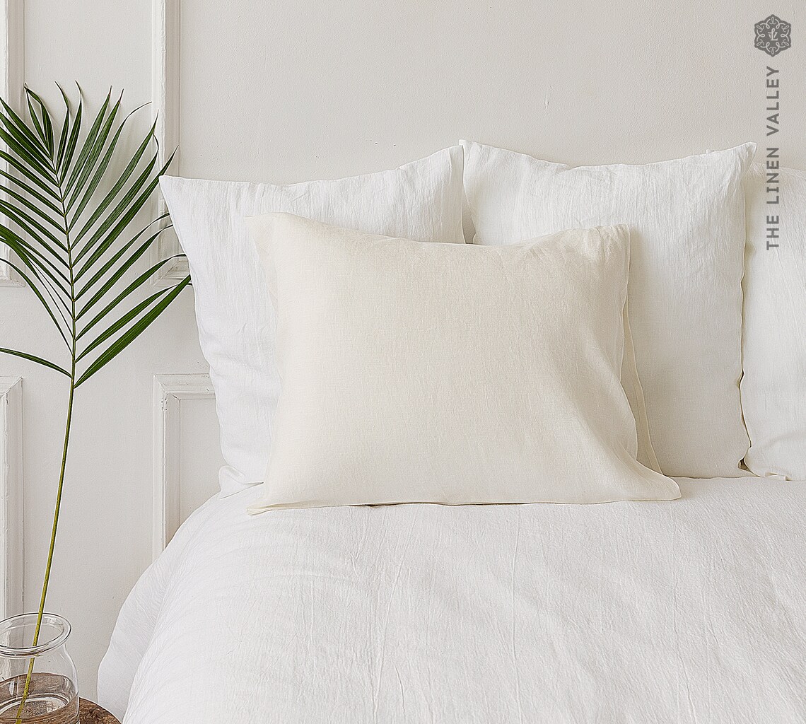 Linen Pillow Case Set, White main image 0