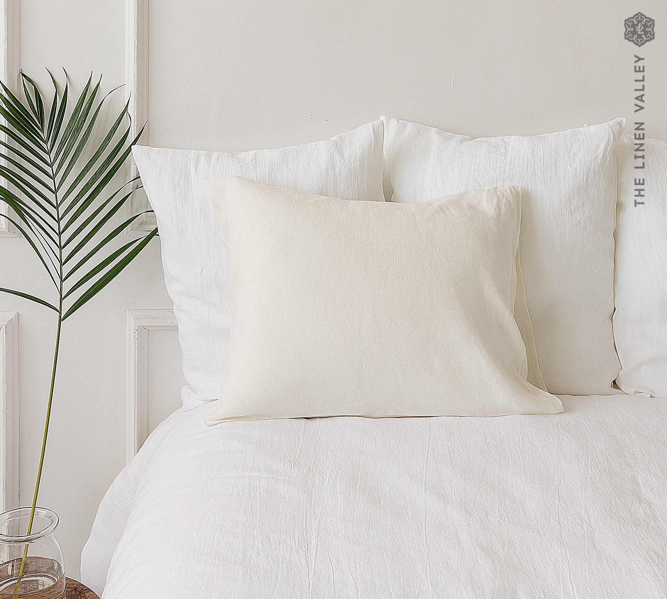 OFF WHITE Linen Set of Comforter Cover and Pillows Ivory White Linen Bedding  Linen Doona Cover the Linen Valley Linen Bed Set 