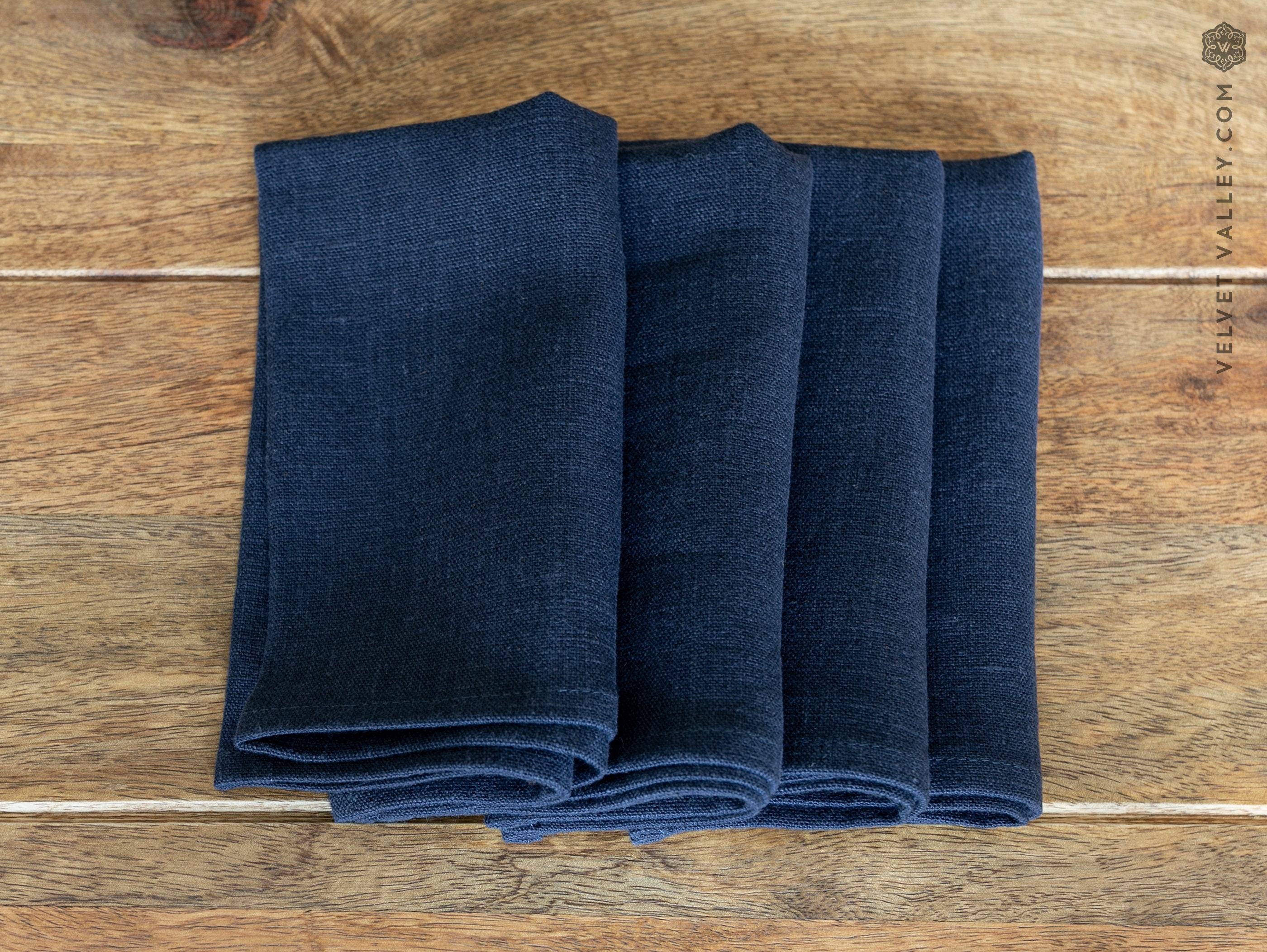 NAVY BLUE linen napkin set 4 6 8 10 12 napkins. Dark blue Etsy