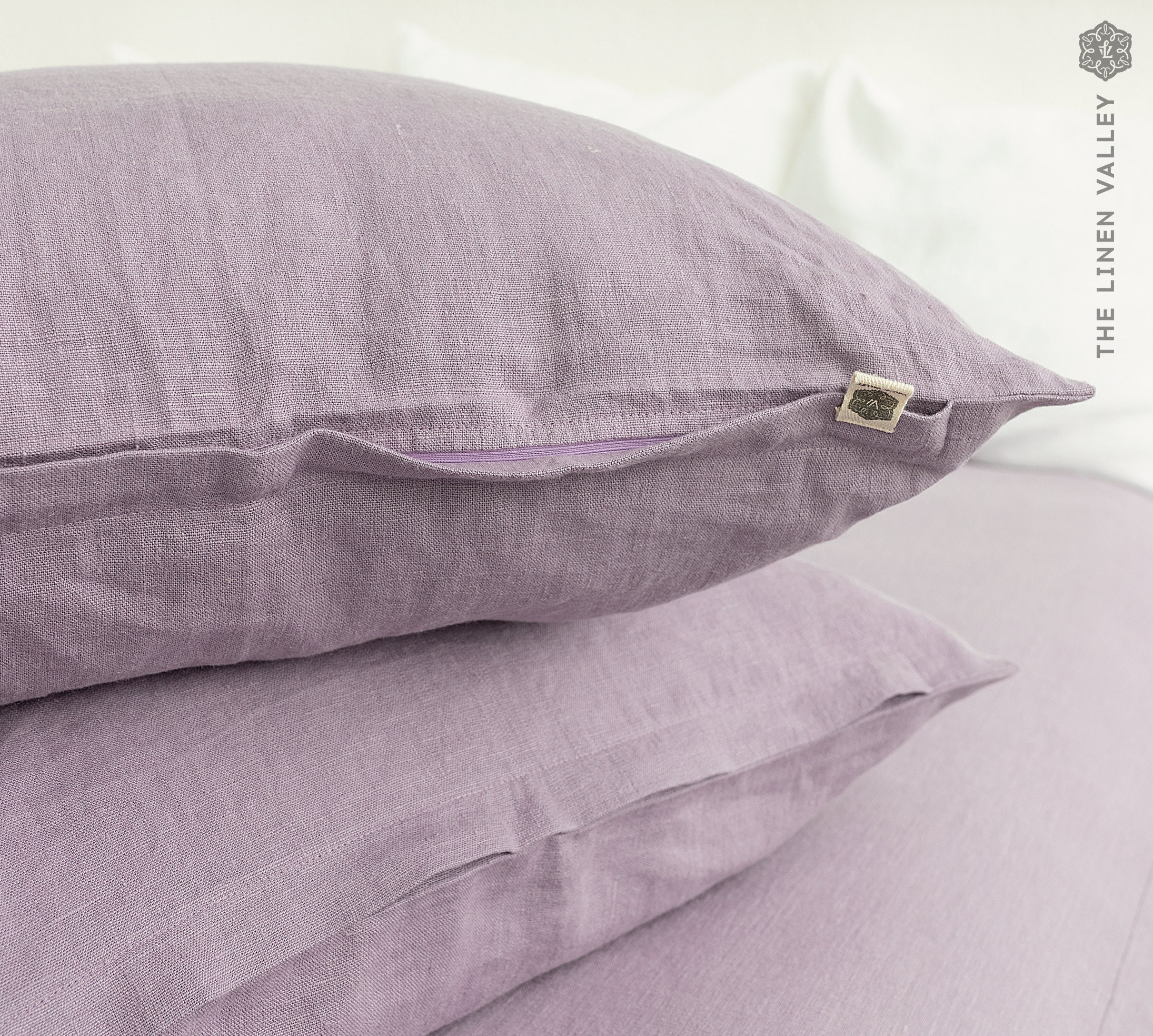 LIGHT LILAC Linen Pillow Sham With Zipper Lavender Linen Etsy