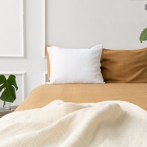 Optical white linen pillow case- optical white heavier linen cushion- true white natural linen pillow- decorative pillow- linen bedding