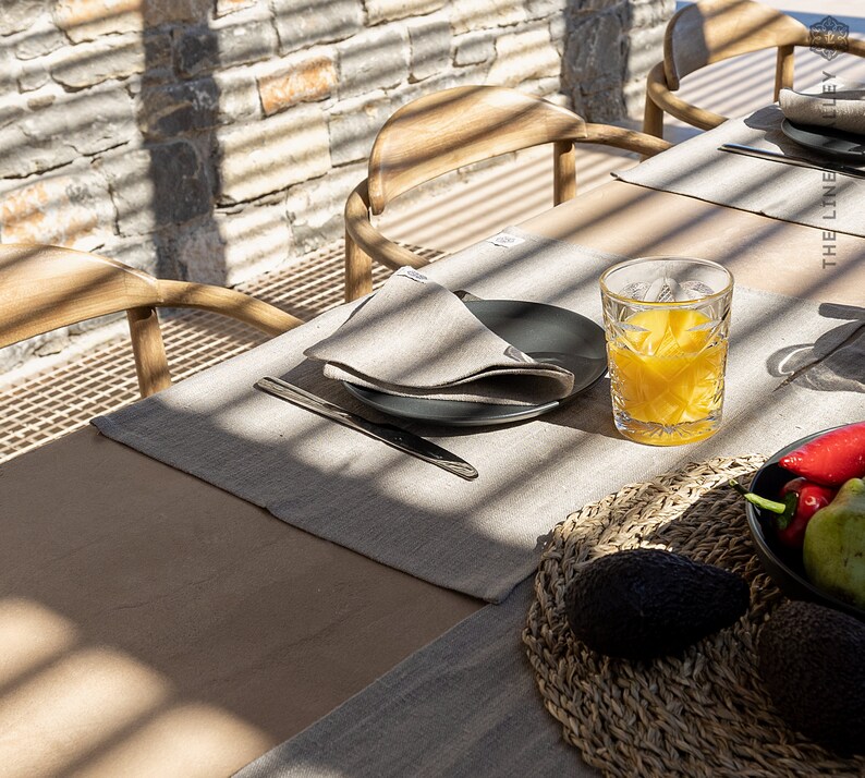 Set of 2 Linen PLACEMATS. Rustic Linen dark Blue Heavier Etsy