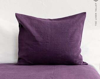 DEEP PURPLE linen pillow case - heavier linen violet pillow- pillow case-  pillow-linen pillow