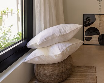 SHAM D’OREILLER EN LIN avec fermeture à glissière - EU Ikea 20 « x 24 » (50 x 60 cm) - oreiller de différentes couleurs - oreiller décoratif - oreiller en lin lourd - tailles personnalisées