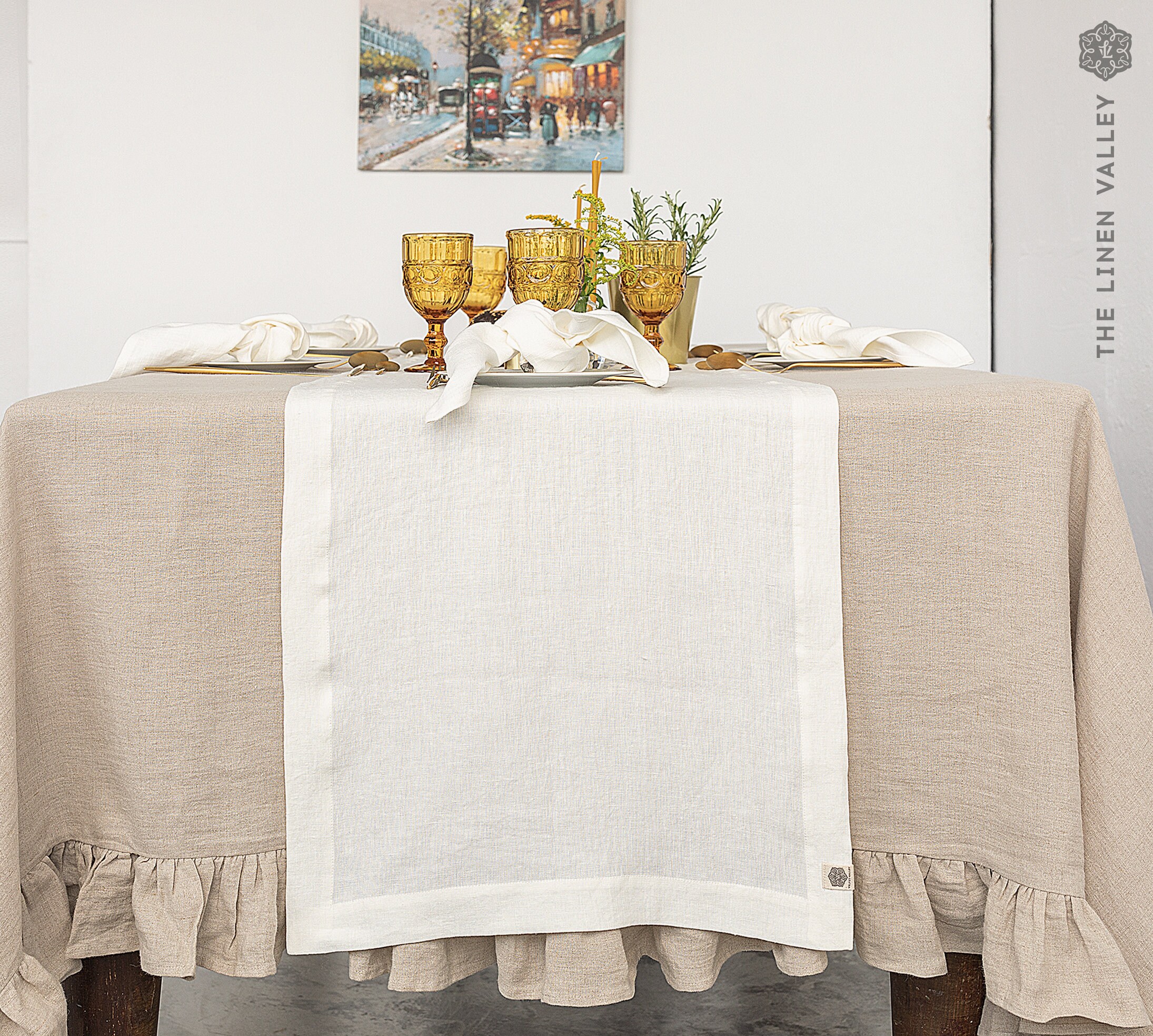OFF WHITE linen table runner natural linen table runner Etsy