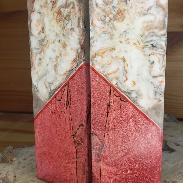 Érable spalté stabilisé & époxy - Bookmatching