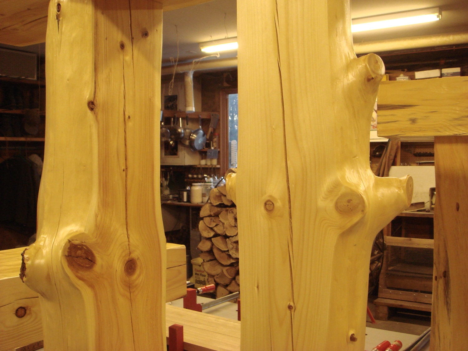 Indoor 5 Thick Spruce Log Timber Bar Mortise and Tenon Etsy