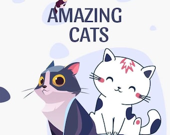 Digital Coloring Book/ Amazing Cats