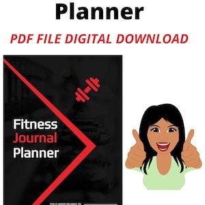 Fitness Journal Workout Planner Fitness Planner Printable, Health Planner, Fitness Journal, Workout Log, Food Diary, Daily Weight Loss, PDF image 1