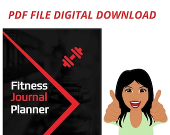 Fitness Journal Workout Planner Fitness Planner Printable, Health Planner, Fitness Journal, Workout Log, Food Diary, Daily Weight Loss, PDF
