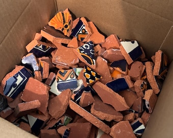 Caja de más de 1,3 kg de cerámica para mosaicos, piezas de azulejos mexicanos Telavera.