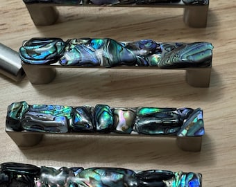 Sustainably Sourced Abalone Shell Drawer Pulls 3”