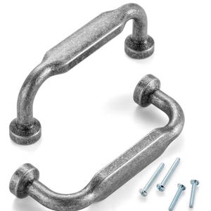 Maniglie per cassetti in conchiglia di abalone da fonti sostenibili, 3”, 3-3/4”, 5”, 6,3” + Ferro anticato