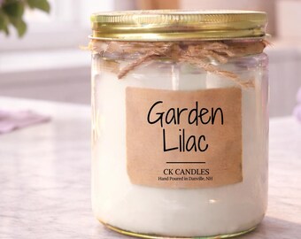 Lilac Soy Candle – 16oz Glass Jar Floral Home Fragrance
