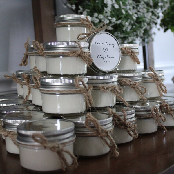 Wedding Candle Favors | 26 – 4 oz Mason Jar Candles | Mason Jar Candles | Bulk Candles | Shower Favors