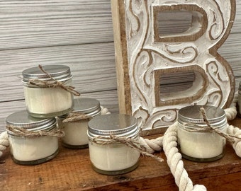 Wedding Candle Favors | 6 – 2 oz Mason Jar Candles | Mason Jar Candles | Bulk Candles | Shower Favors