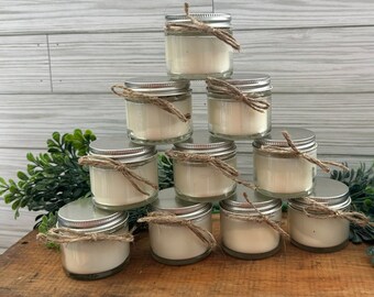 Wedding Candle Favors | 20 – 2 oz Mason Jar Candles | Mason Jar Candles | Bulk Candles | Shower Favors