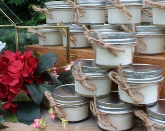 Wedding Candle Favors | 60 – 4 oz Mason Jar Candles | Mason Jar Candles | Bulk Candles | Shower Favors