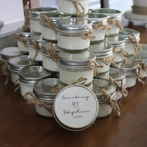 Wedding Candle Favors 27 4 Oz Mason Jar Candles Mason Etsy