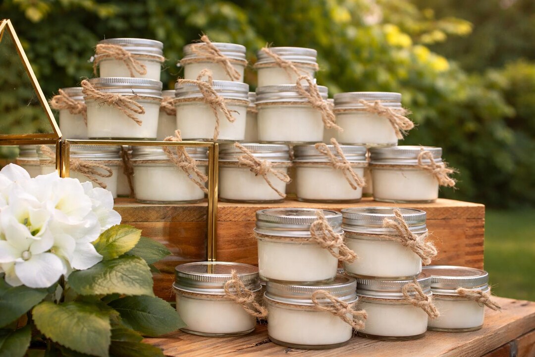 Wedding Candle Favors 80 Pack | 4oz Mason Jar Bulk Bridal Shower Gifts ...
