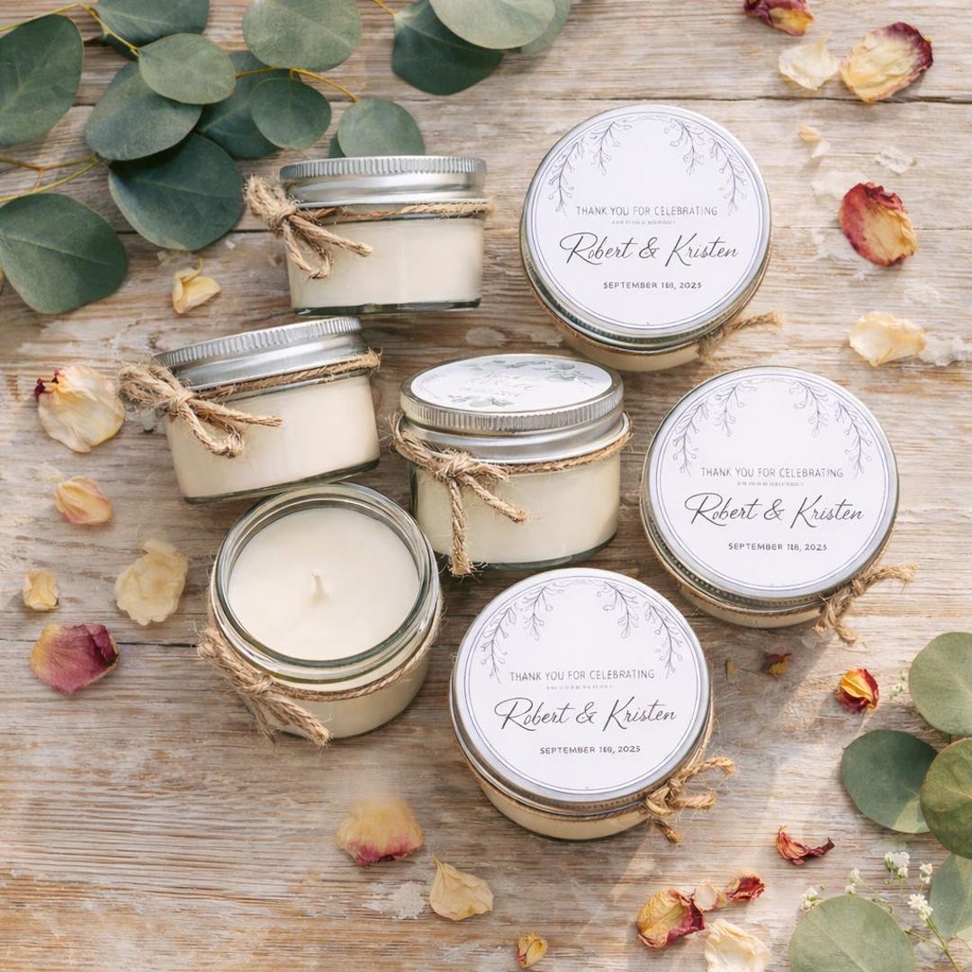 6 Pack of Mason Jar Candles – 4 Oz Soy Candles – Bulk Wedding Favors ...