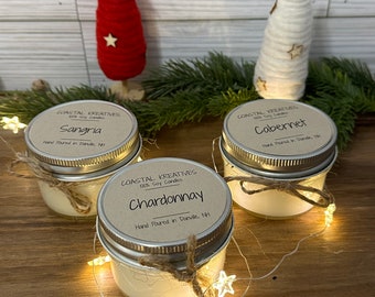 Candle &quot;Flight&quot; - 3 Soy 4oz Candles - Chardonnay - Cabernet - Sangria