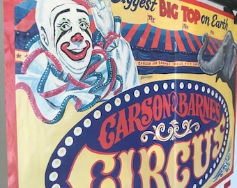 Carson and Barnes Circus REPRODUCTION Poster circa 1980's