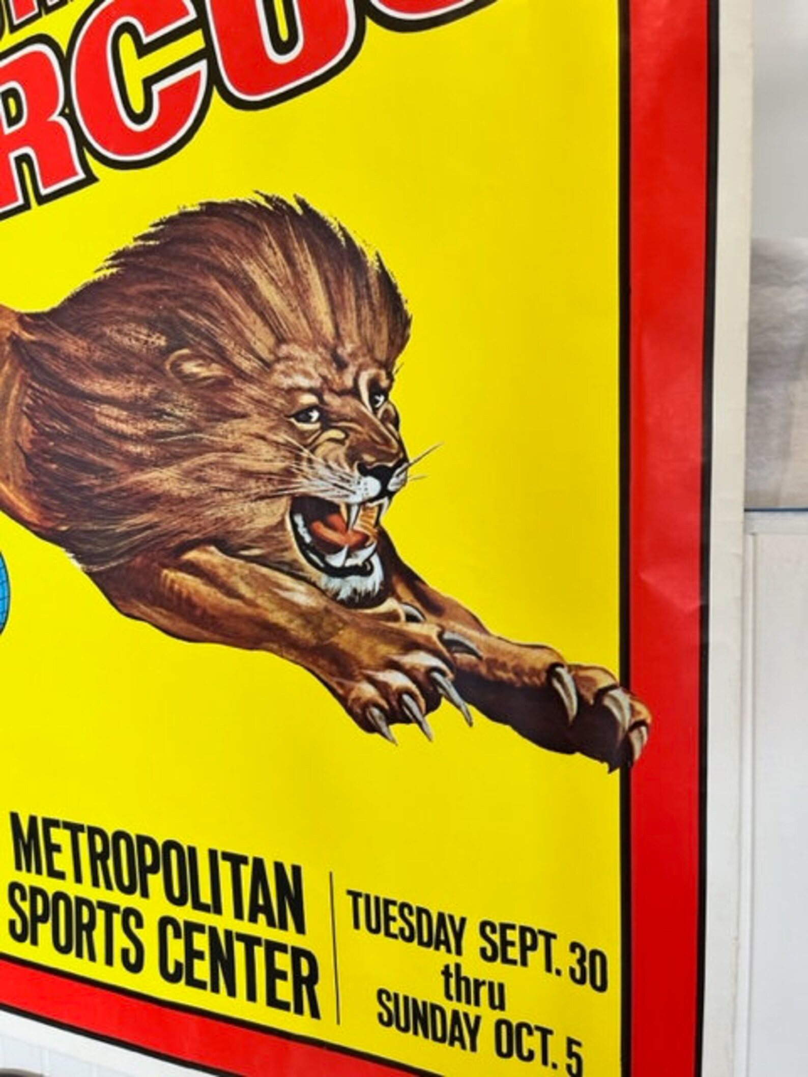 Affiche Vintage Ringling Bros Barnum & Bailey Circus 2003 'Patriot Center Lion Display' - 22x14 Pouces