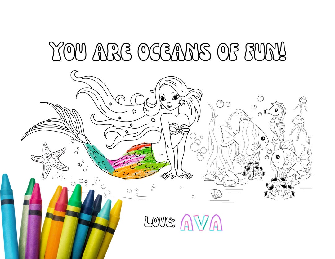 Mermaid Valentine, Mermaid Coloring Book Page, Classroom Exchange