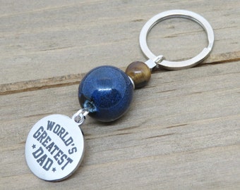 World's Greatest Dad Key Chain, Dad Key Ring, Father's Day Gift, New Grandfather Gift, Stocking Stuffer