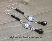 Black Evil Eye Earrings, Boho Protection Earrings, Hippie Evil Eye Earrings, Symbolic Earrings, Bohemian Style Earrings