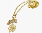 Gold 4 Leaf Clover ketting, gelukkige Shamrock Charm Necklace, vier Leaf Clover ketting, St. Patrick's Day ketting, Good Luck ketting