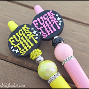 Fuck This Shit Beaded Pens: Curse Word Gag Gift