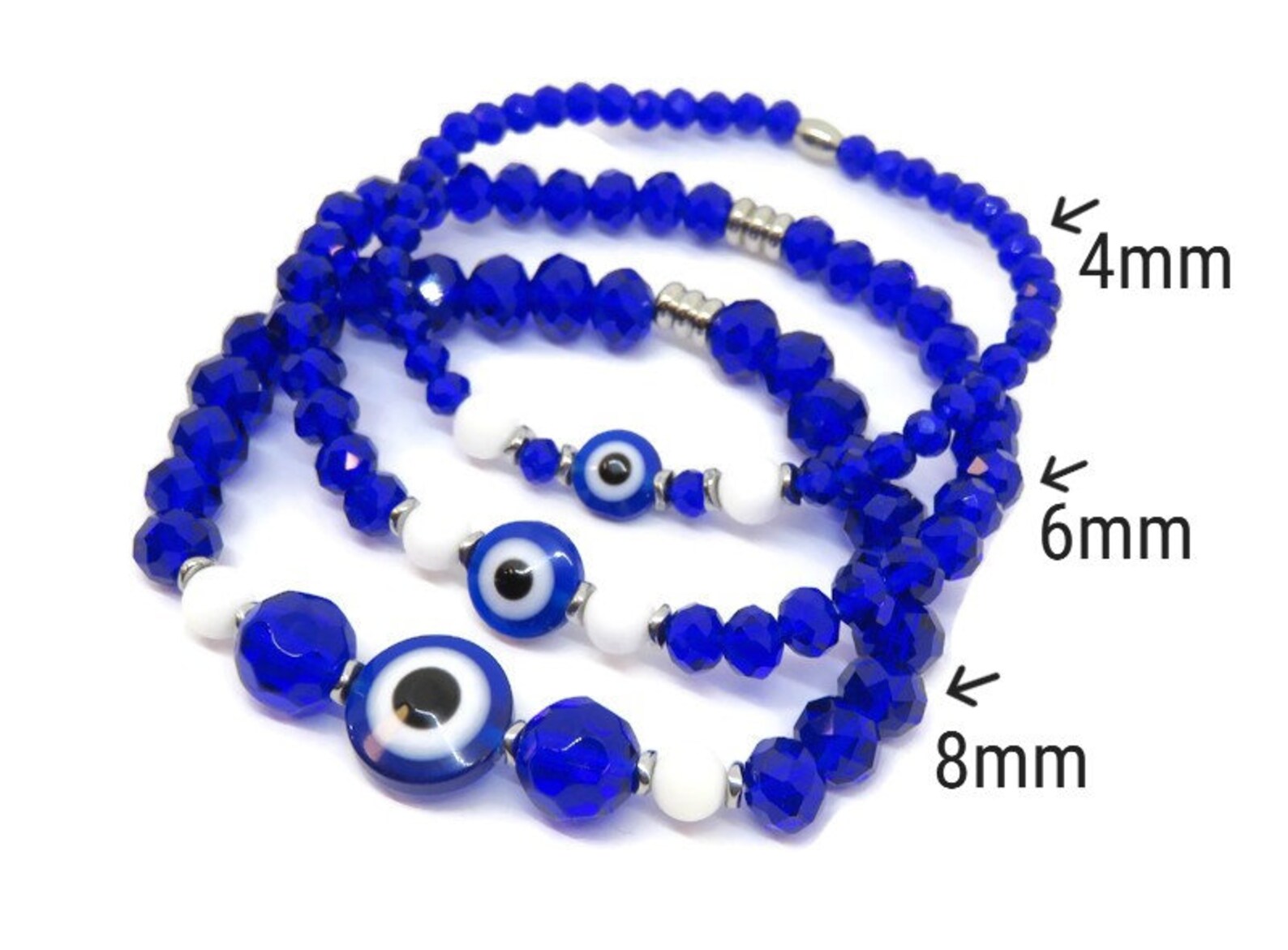 Blue Evil Eye Bracelet Boho Chic Beaded Bracelet Symbolic Etsy