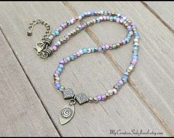 Evil Eye Beaded Choker: Colorful Necklace