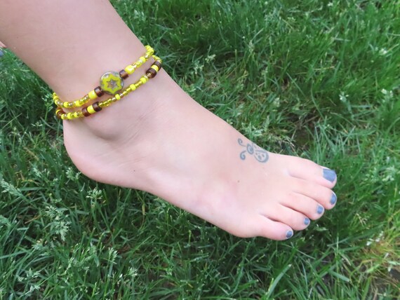 Yellow ankle best sale bracelets