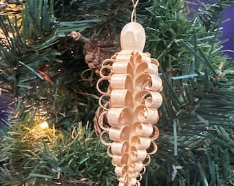 Traditional Spanbaum wood shaved carved upside down tree