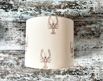 Langoustine | prawn linen lampshade 20cm