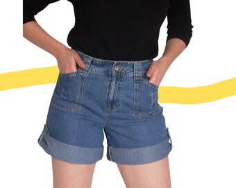 white stag pull on denim shorts