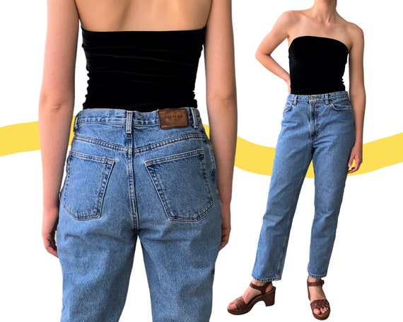 Vintage Jones Sport High-waisted Wide Leg Distressed Women's Jeans