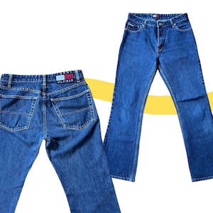 Vintage authentische Tommy Hilfiger Denim Flares Jeans Damen Größe 9 (Maße in der Beschreibung)
