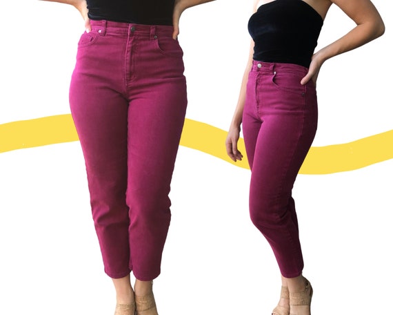 Vintage Magenta Vanderbilt Marca Pantalones Jeans de Etsy México